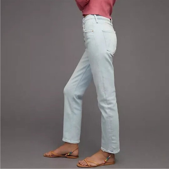 MOTHER The Pixie Tomcat Ankle Button Fly Jeans Pina Colada Paradise Size 25 - Picture 3 of 15